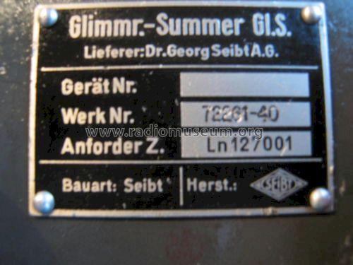 Gl.S. Glimmröhrensummer Anforder Z. Ln 127001; Seibt, Dr. Georg (ID = 1571042) Diversos