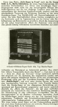 Reichs-Super 424 ; Seibt, Dr. Georg (ID = 1725568) Radio