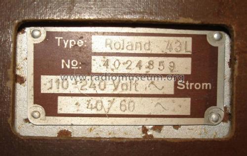 Roland 43L; Seibt, Dr. Georg (ID = 2612560) Radio