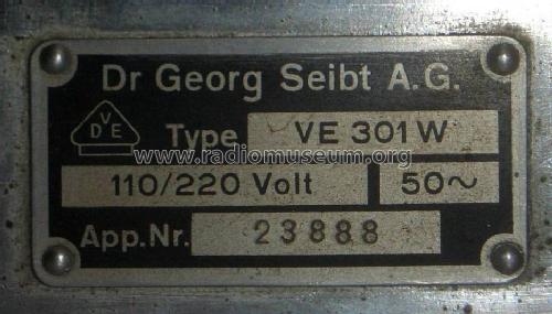 Volksempfänger VE301W; Seibt, Dr. Georg (ID = 1358852) Radio