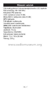 Multi-function Digital MP3 FM Radio SRD 215 B and W; Sencor brand; Europe (ID = 2949978) Radio