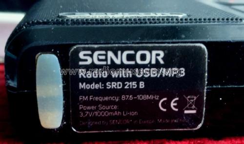 Multi-function Digital MP3 FM Radio SRD 215 B and W; Sencor brand; Europe (ID = 2652160) Radio