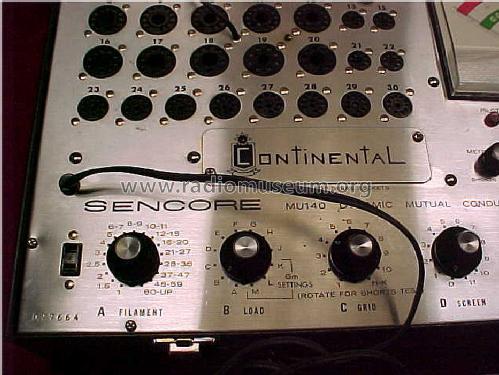 Continental Tube Tester MU140; Sencore; Sioux Falls (ID = 1204175) Equipment