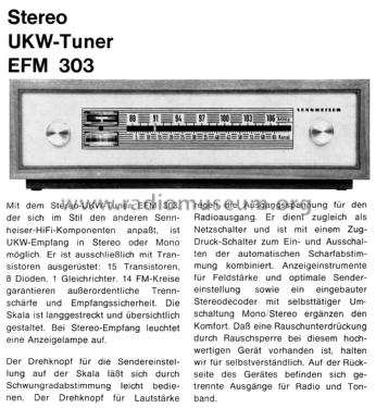 EFM303; Sennheiser (ID = 2491577) Radio