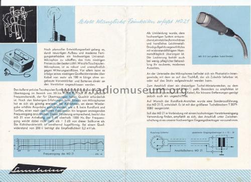 Dynamisches Mikrofon MD21-N, -2, -U; Sennheiser (ID = 2605439) Microfono/PU