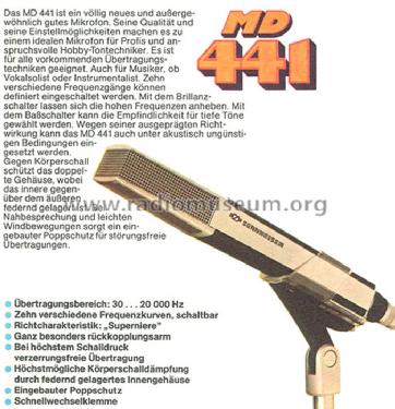 MD441; Sennheiser (ID = 762845) Microphone/PU