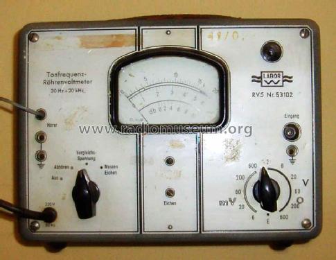 Labor W, Tonfrequenz-Röhrenvoltmeter RV5; Sennheiser (ID = 254321) Equipment