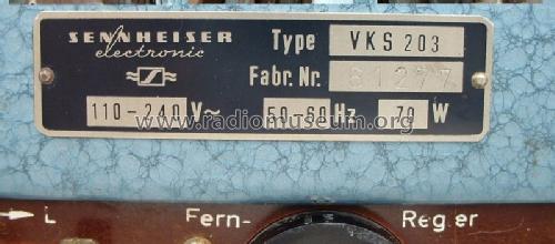 VKS203; Sennheiser (ID = 214578) Ampl/Mixer