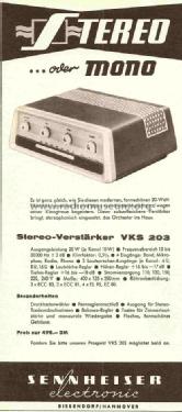 VKS203; Sennheiser (ID = 716296) Ampl/Mixer