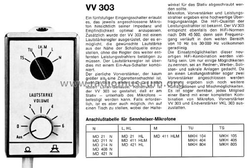 VV303; Sennheiser (ID = 2491472) Ampl/Mixer