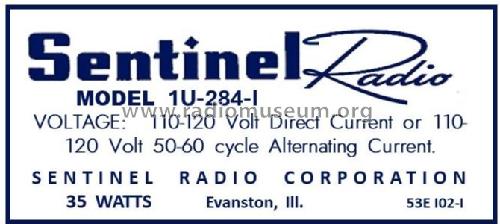 1U284I ; Sentinel Radio Corp. (ID = 2942535) Radio