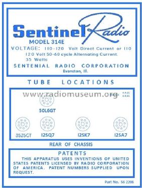 314-E ; Sentinel Radio Corp. (ID = 2918027) Radio