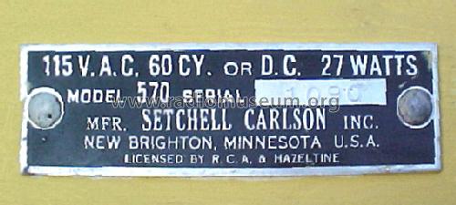 570 Cylinder ; Setchell Carlson, (ID = 338759) Radio