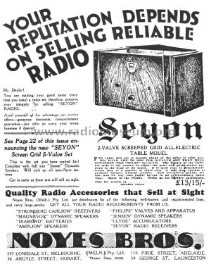 Seyon 2-Valve Screen Grid C200; Seyon Brand Name (ID = 1921460) Radio