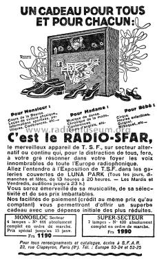 Monobloc Secteur 444; SFAR S.F.A.R.; Paris (ID = 2067675) Radio