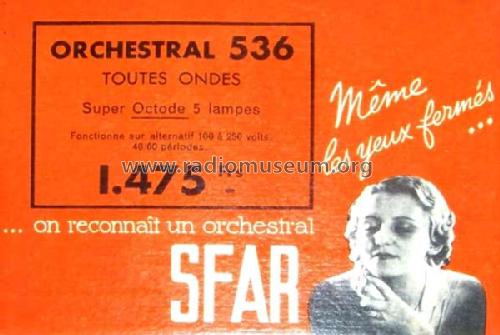 Orchestral 536; SFAR S.F.A.R.; Paris (ID = 2067687) Radio