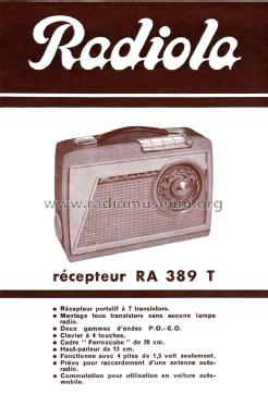 RA389T; Radiola marque (ID = 1844974) Radio