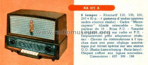 RA477A; Radiola marque (ID = 1982915) Radio