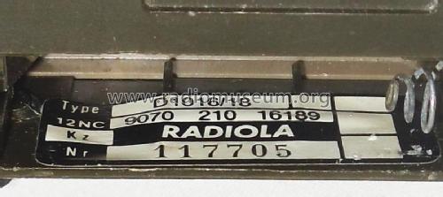 Two Band Portable D1016 /18; Radiola marque (ID = 1988930) Radio