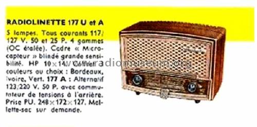 Radiolinette RA177U /02 /03 /04 /05; Radiola marque (ID = 1538161) Radio