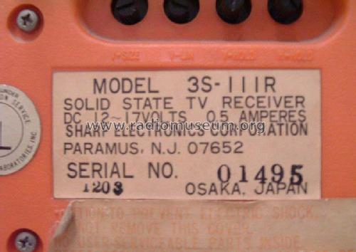 3S-111R; Sharp; Osaka (ID = 384890) Television