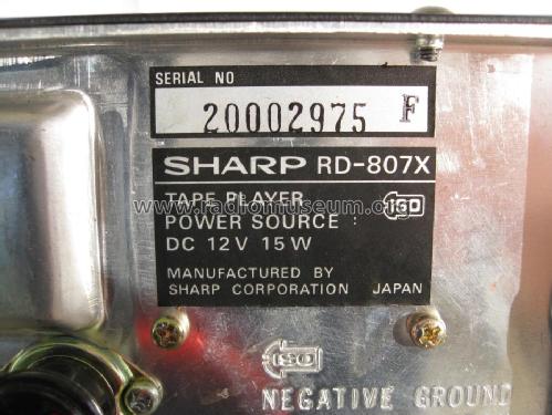 8 Track cartridge tape player RD-807X; Sharp; Osaka (ID = 867167) R-Player