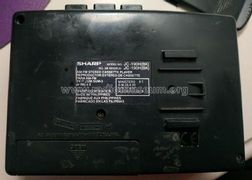 AM-FM Stereo Cassette Player JC-190H; Sharp; Osaka (ID = 3132320) Radio