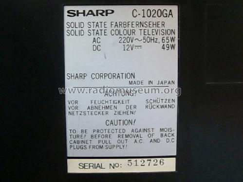 Solid State Colour Television C-1020GA; Sharp; Osaka (ID = 1710919) TV Radio