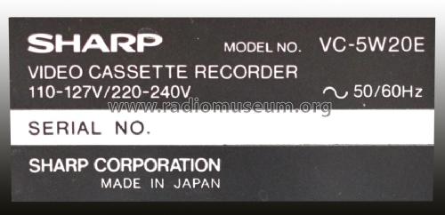 Double Videocassetterecorder VC5 W20E; Sharp; Osaka (ID = 1449345) R-Player