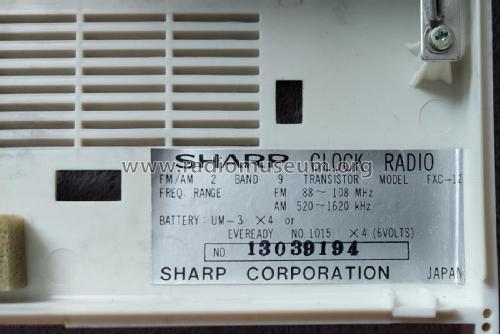 FM/AM Clock Radio FXC-12 ; Sharp; Osaka (ID = 3016791) Radio