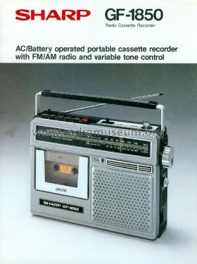 FM/AM Radio Cassette Recorder GF-1850; Sharp; Osaka (ID = 2982450) Radio