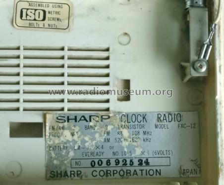 FM/AM Clock Radio FXC-12 ; Sharp; Osaka (ID = 2524271) Radio