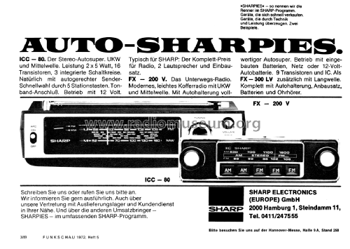 ICC-80; Sharp; Osaka (ID = 2481100) Car Radio