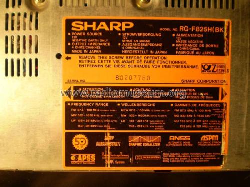 RG-F825H-BK; Sharp; Osaka (ID = 918444) Car Radio