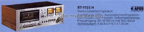 Stereo Cassette Deck RT-1155 H; Sharp; Osaka (ID = 849521) R-Player