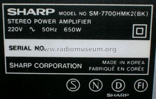 SM-7700 HMK ; Sharp; Osaka (ID = 620899) Ampl/Mixer