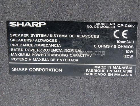 Speaker System CP-C402; Sharp; Osaka (ID = 1705167) Altavoz-Au