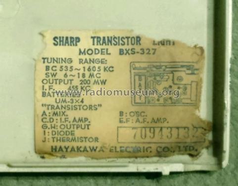 Transistor Eight BXS-327; Sharp; Osaka (ID = 2322073) Radio