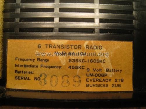 Rita Transistor 6 6A-104; Unknown - CUSTOM (ID = 1967010) Radio