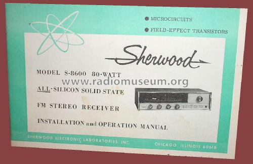All-Silicon Solid State FM Stereo Receiver S-8600; Sherwood, Chicago (ID = 1810674) Radio