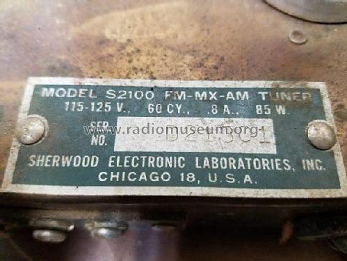 FM-MX-AM Tuner S-2100; Sherwood, Chicago (ID = 2859119) Radio