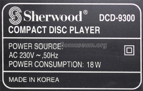 Professional Compact Disc Player DCD-9300; Sherwood, Chicago (ID = 855426) R-Player