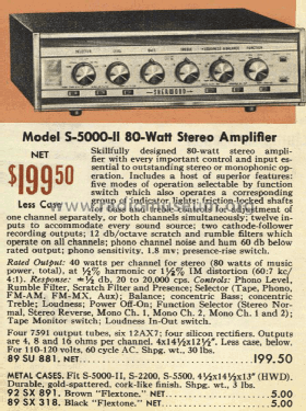 Stereo Amplifier S-5000 II ; Sherwood, Chicago (ID = 2097928) Ampl/Mixer
