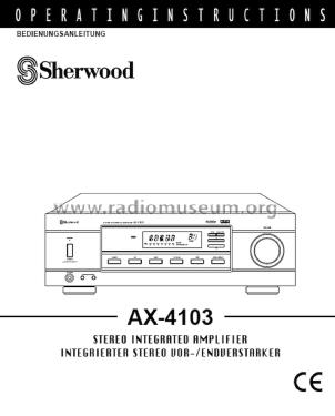 Stereo Integrated Amplifier AX-4103; Sherwood, Chicago (ID = 1784757) Ampl/Mixer