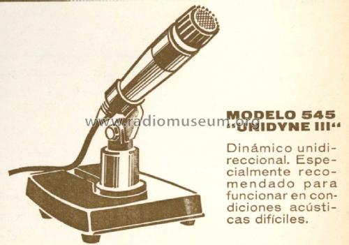 Unidyne III 545; Shure; Chicago, (ID = 2447631) Micrófono/PU