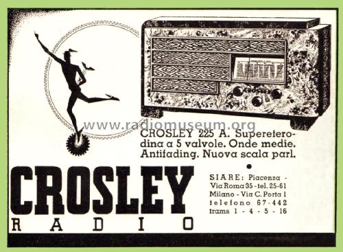 Crosley 225A; SIARE -Crosley; (ID = 2104099) Radio
