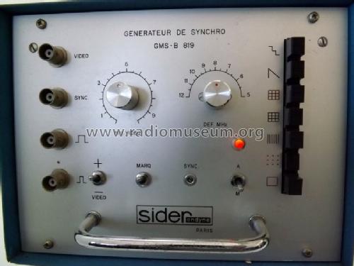 Generateur De Synchro GMS-B 819; Sider-Ondyne, Sociét (ID = 1695967) Equipment