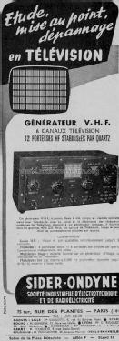 Generateur VHF Générateur VHF TV6; Sider-Ondyne, Sociét (ID = 406493) Equipment