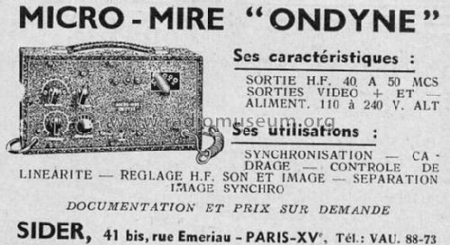 Micro-Mire Ondyne ; Sider-Ondyne, Sociét (ID = 283623) Equipment