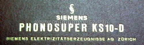 Phonosuper KS10-D; Siemens (ID = 941818) Radio